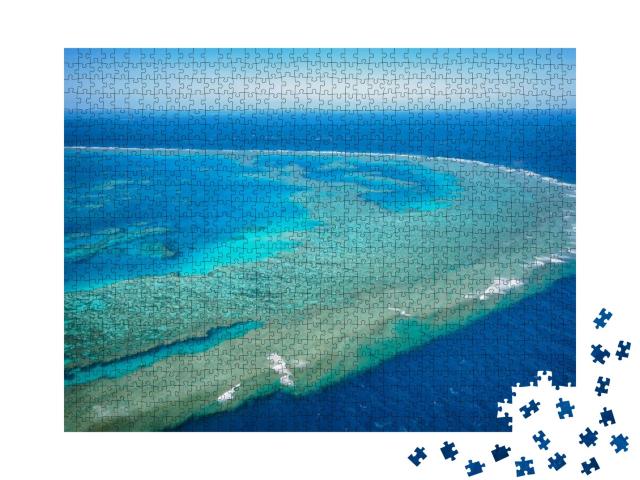 Aerial View of Great Barrier Reef in Whitsundays, Queensl... Jigsaw Puzzle with 1000 pieces