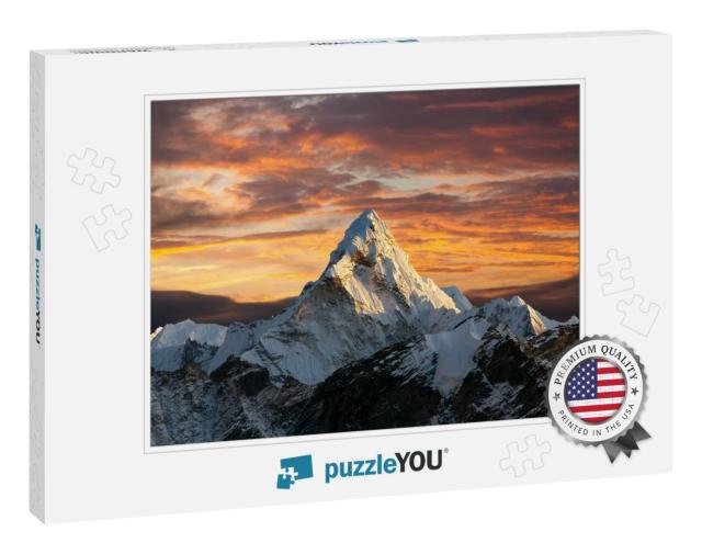 Evening Panoramic View of Mount Ama Dablam with Beautiful... Jigsaw Puzzle
