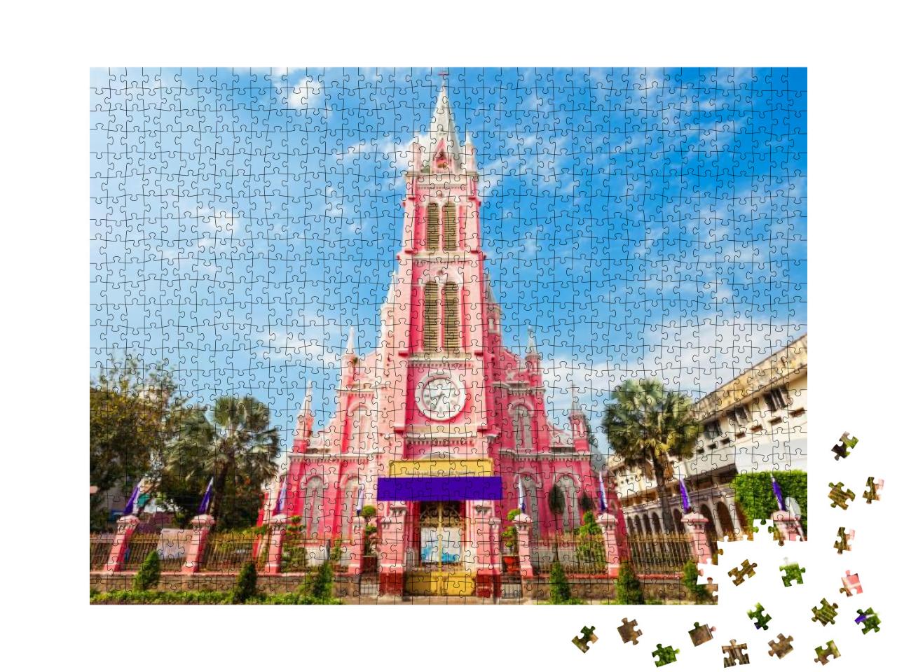 Tan Dinh Parish Church or Church of the Sacred Heart of J... Jigsaw Puzzle with 1000 pieces