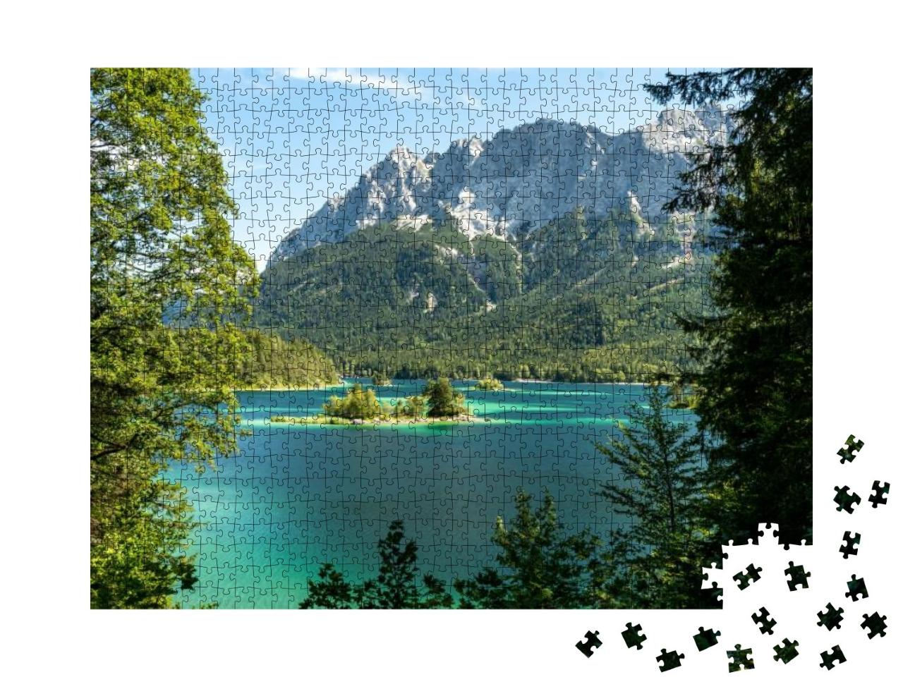 View on the Beautiful Zugspitze Mountain & the Eibsee in... Jigsaw Puzzle with 1000 pieces