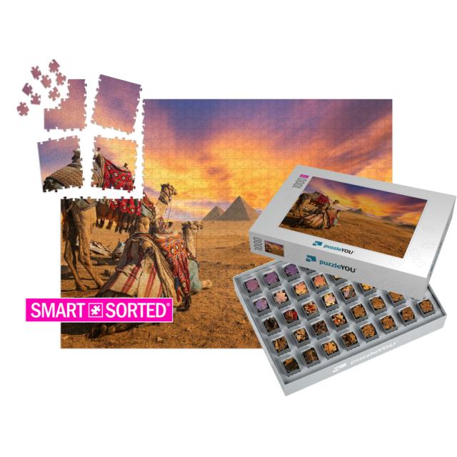 Egypt. Cairo - Giza. General View of Pyramids... | SMART SORTED® | Jigsaw Puzzle with 1000 pieces