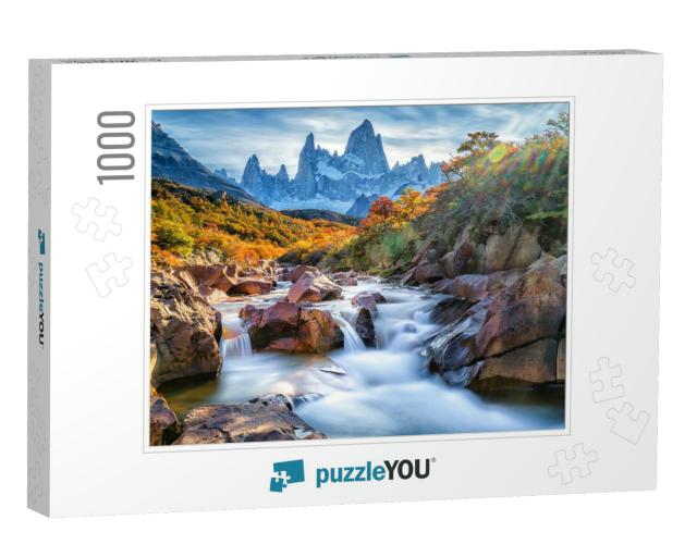 Wonderful View of Fitz Roy Mountain, Patagonia, El Chalte... Jigsaw Puzzle with 1000 pieces