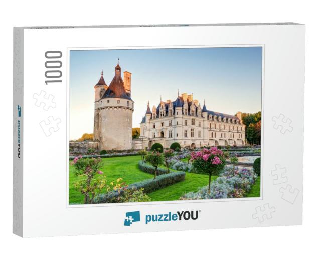 Chateau De Chenonceau in Evening, Loire Valley, France. I... Jigsaw Puzzle with 1000 pieces