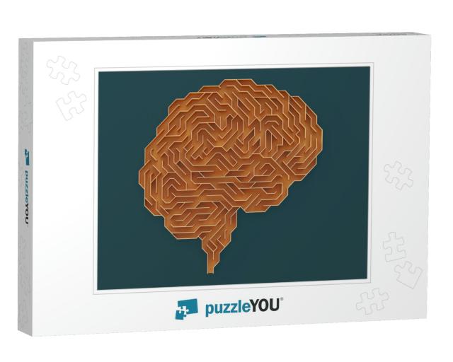Brain Shaped Maze with Clipping Path Included. Conceptual... Jigsaw Puzzle