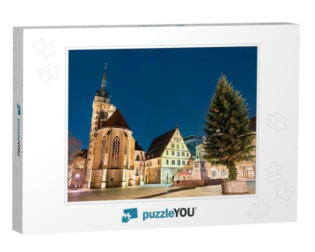 The Stiftskirche Church & the Schiller Monument in Stuttg... Jigsaw Puzzle