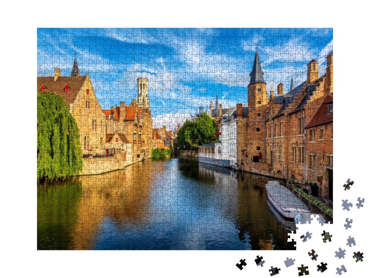 The Rozenhoedkaai Canal, Historical Brick Houses & the Be... Jigsaw Puzzle with 1000 pieces