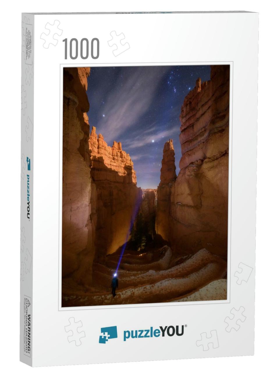 Traveler Exploring Wallstreet in Bryce Canyon National Pa... Jigsaw Puzzle with 1000 pieces