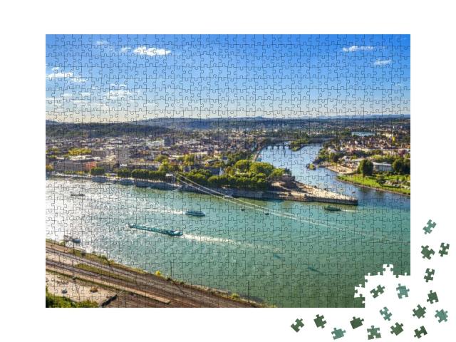 Koblenz, Deutsches Eck... Jigsaw Puzzle with 1000 pieces
