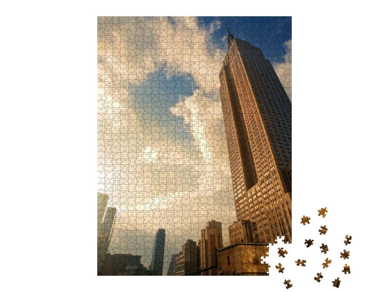 Sunset in New York, Empire State Building... Jigsaw Puzzle with 1000 pieces