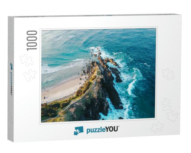 Drone Photo from the Sky of the Most Easterly Point of Ma... Jigsaw Puzzle with 1000 pieces