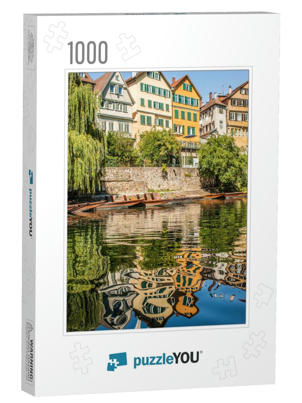 Tuebingen, Old City View by the Riverfront Neckar. Tuebin... Jigsaw Puzzle with 1000 pieces