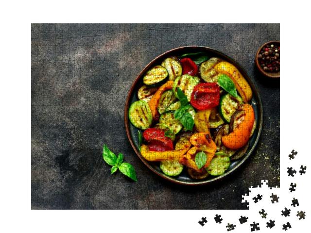 Grilled Vegetables Colorful Bell Pepper, Zucchini, Eggpla... Jigsaw Puzzle with 1000 pieces