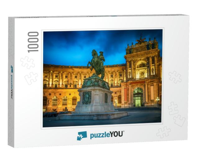 Statue of Emperor Joseph Ii. Hofburg Palace in Vienna Aus... Jigsaw Puzzle with 1000 pieces