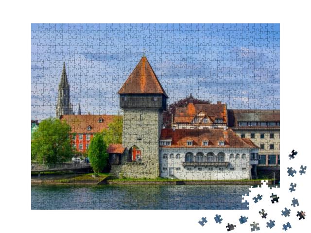 The Historic Rhine Gate Tower Rheintorturm, the Medieval... Jigsaw Puzzle with 1000 pieces