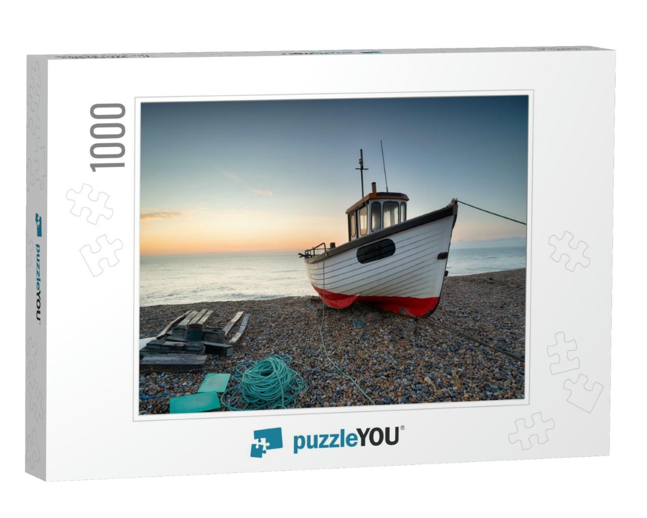 A Working Fishing Boat on the Beach At Dungeness on the K... Jigsaw Puzzle with 1000 pieces