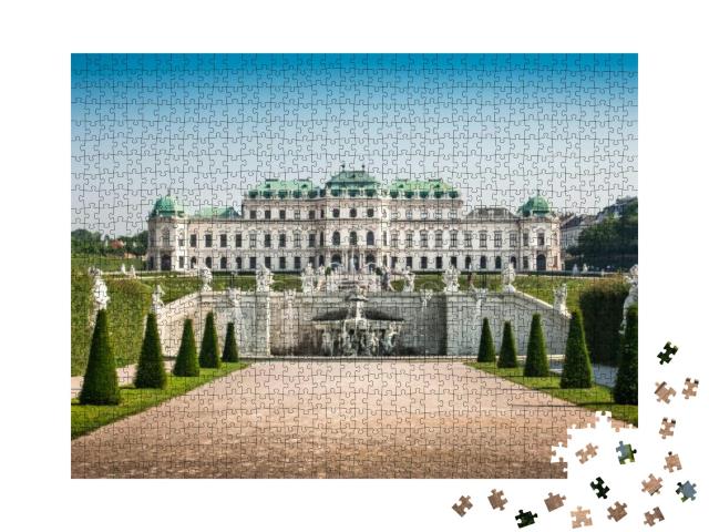 Beautiful View of Famous Schloss Belvedere, Built by Joha... Jigsaw Puzzle with 1000 pieces