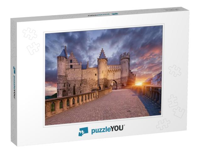 Het Steen, Castle in Antwerp, Belgium... Jigsaw Puzzle