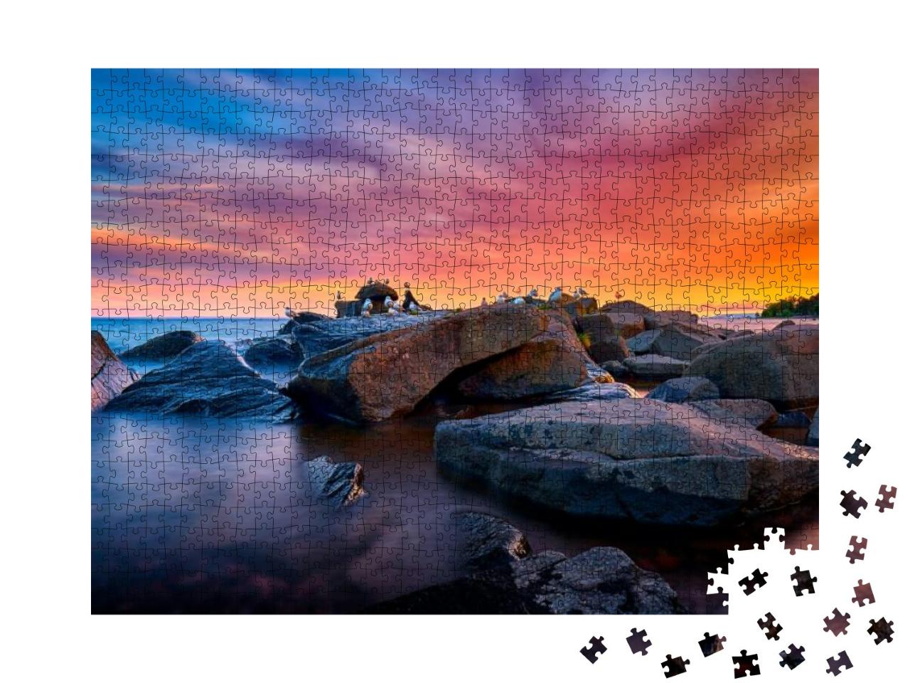 Dramatic Clouds Over Lake Superior Minnesota Horizon... Jigsaw Puzzle with 1000 pieces