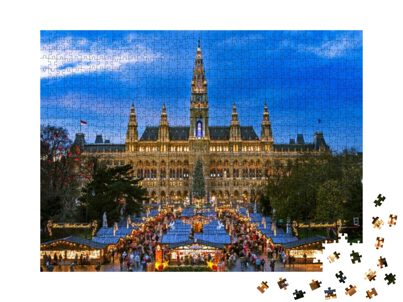 Christmas Market Vienna... Jigsaw Puzzle with 1000 pieces