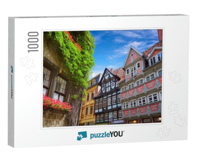 Quedlinburg City Facades in Harz of Saxony Anhalt Germany... Jigsaw Puzzle with 1000 pieces
