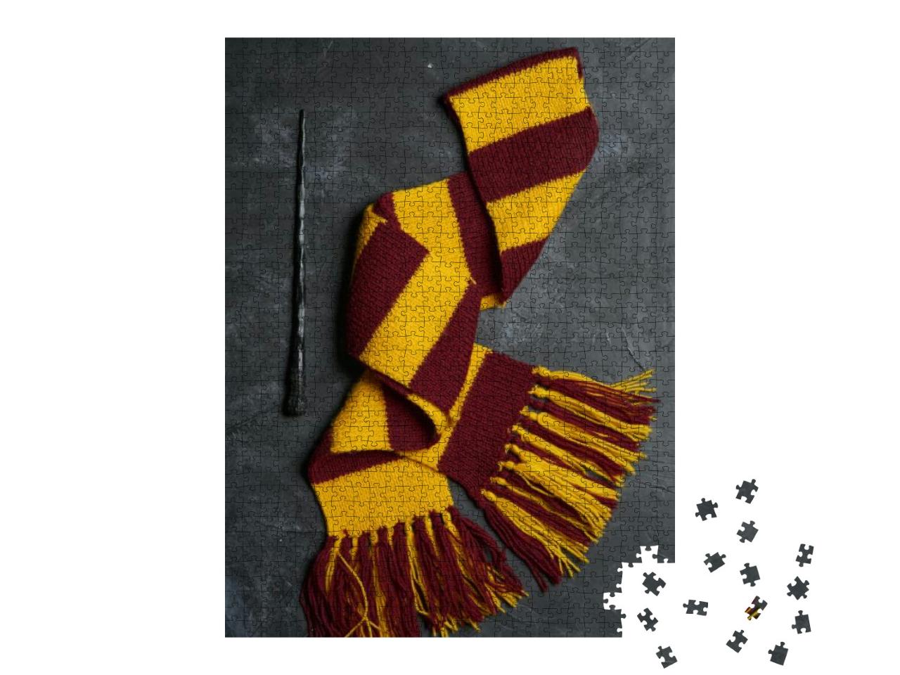 Subjects of the School of Magic. Scarf, Magic Wand... Jigsaw Puzzle with 1000 pieces