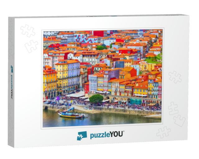 Porto, Portugal Old Town Ribeiro Aerial Promenade View wi... Jigsaw Puzzle