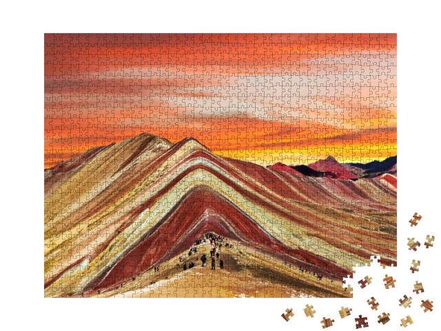 Rainbow Mountains or Vinicunca Montana De Siete Colors, C... Jigsaw Puzzle with 1000 pieces