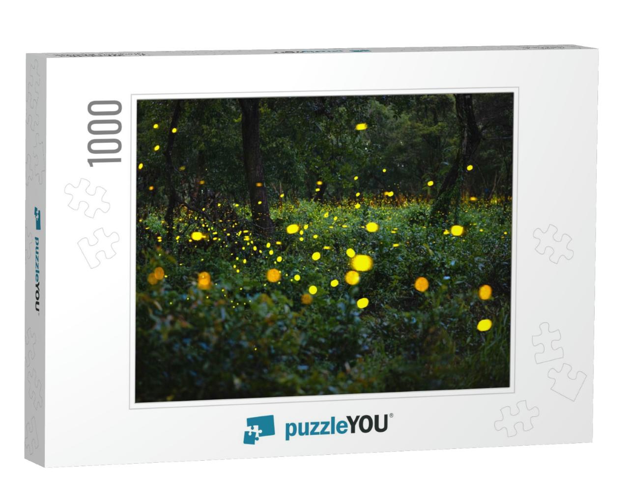 Abstract of Many Firefly Flying in the Forest. Fir... Jigsaw Puzzle with 1000 pieces