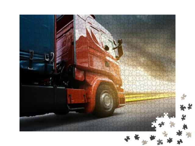 Truck on Highway... Jigsaw Puzzle with 1000 pieces