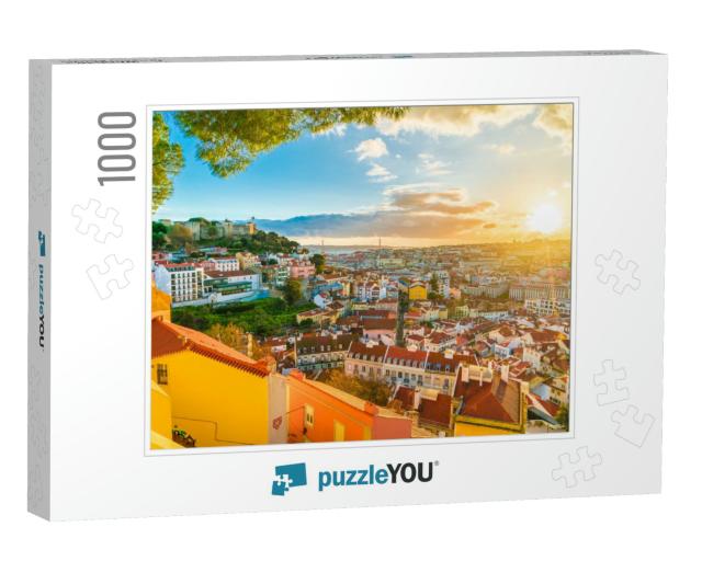 Panoramic View of Lisbon At Sunset, Portugal... Jigsaw Puzzle with 1000 pieces