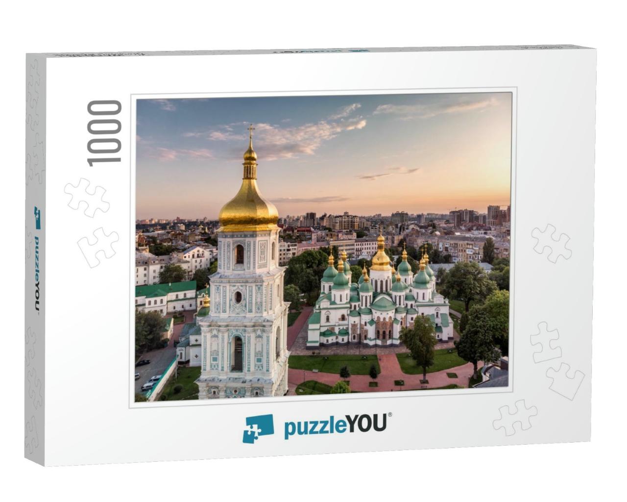 Bell Tower & Saint Sophias Cathedral Shot At Dusk Kiev, U... Jigsaw Puzzle with 1000 pieces
