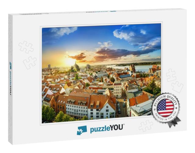 The City Center of Rostock While Sunset, Germany... Jigsaw Puzzle