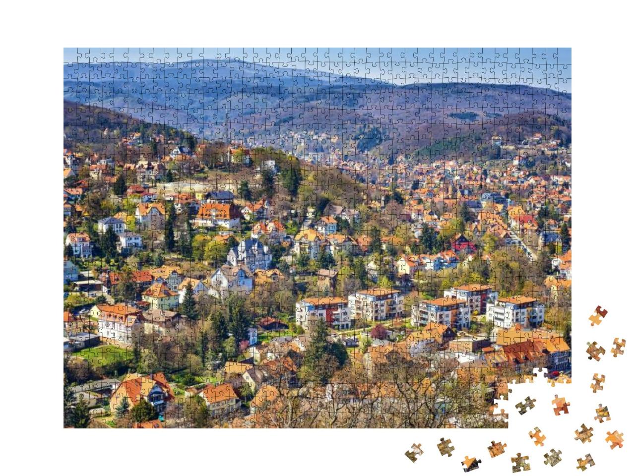 Top View of the Half-Timbered Houses in the Old Town of W... Jigsaw Puzzle with 1000 pieces
