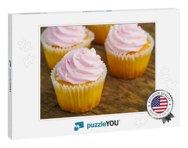 Cakes Topped with Cream. Sweet Food, Calories, Unhealthy... Jigsaw Puzzle