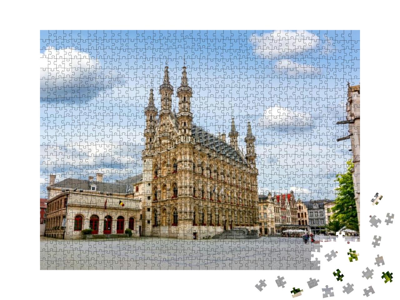 Town Hall in Center of Leuven, Belgium... Jigsaw Puzzle with 1000 pieces