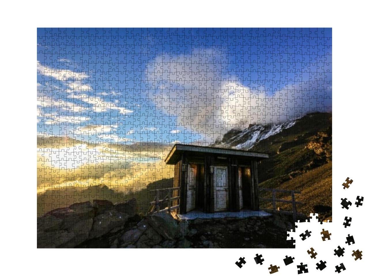 Tourist Toilets At Summit Base Camp of Mount Kilimanjaro... Jigsaw Puzzle with 1000 pieces