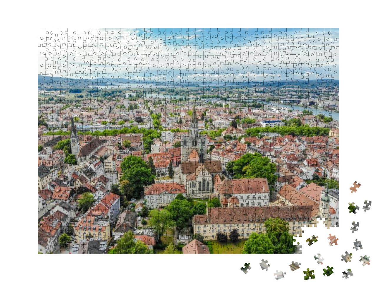 Aerial View of Harbor City Konstanz, Munster Church, Bode... Jigsaw Puzzle with 1000 pieces