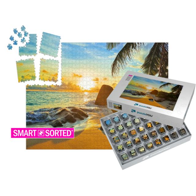 Tropical Beach At Sunset - Nature Background... | SMART SORTED® | Jigsaw Puzzle with 1000 pieces
