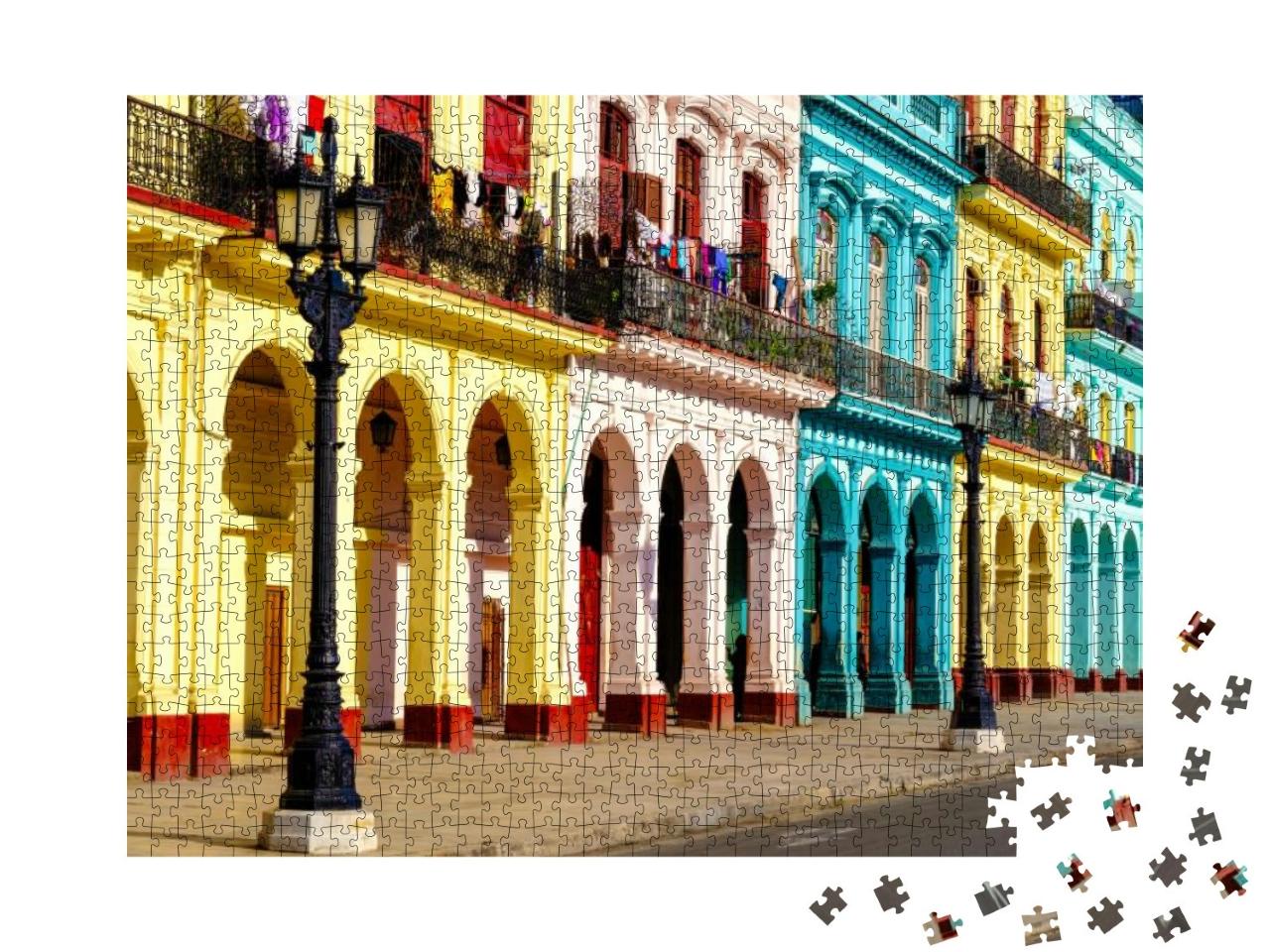 Colorful Colonial Buildings in Old Havana... Jigsaw Puzzle with 1000 pieces