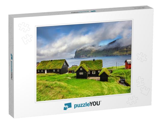 Village of Mikladalur Located on the Island of Kalsoy, Fa... Jigsaw Puzzle