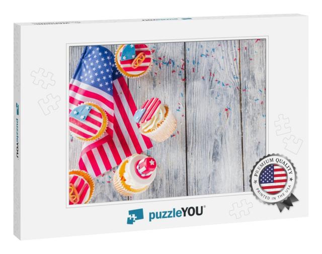 Independence Day July 4 Congratulations Background... Jigsaw Puzzle