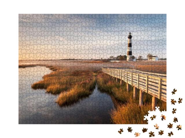 North Carolina Outer Banks Bodie Island Lighthouse Autumn... Jigsaw Puzzle with 1000 pieces