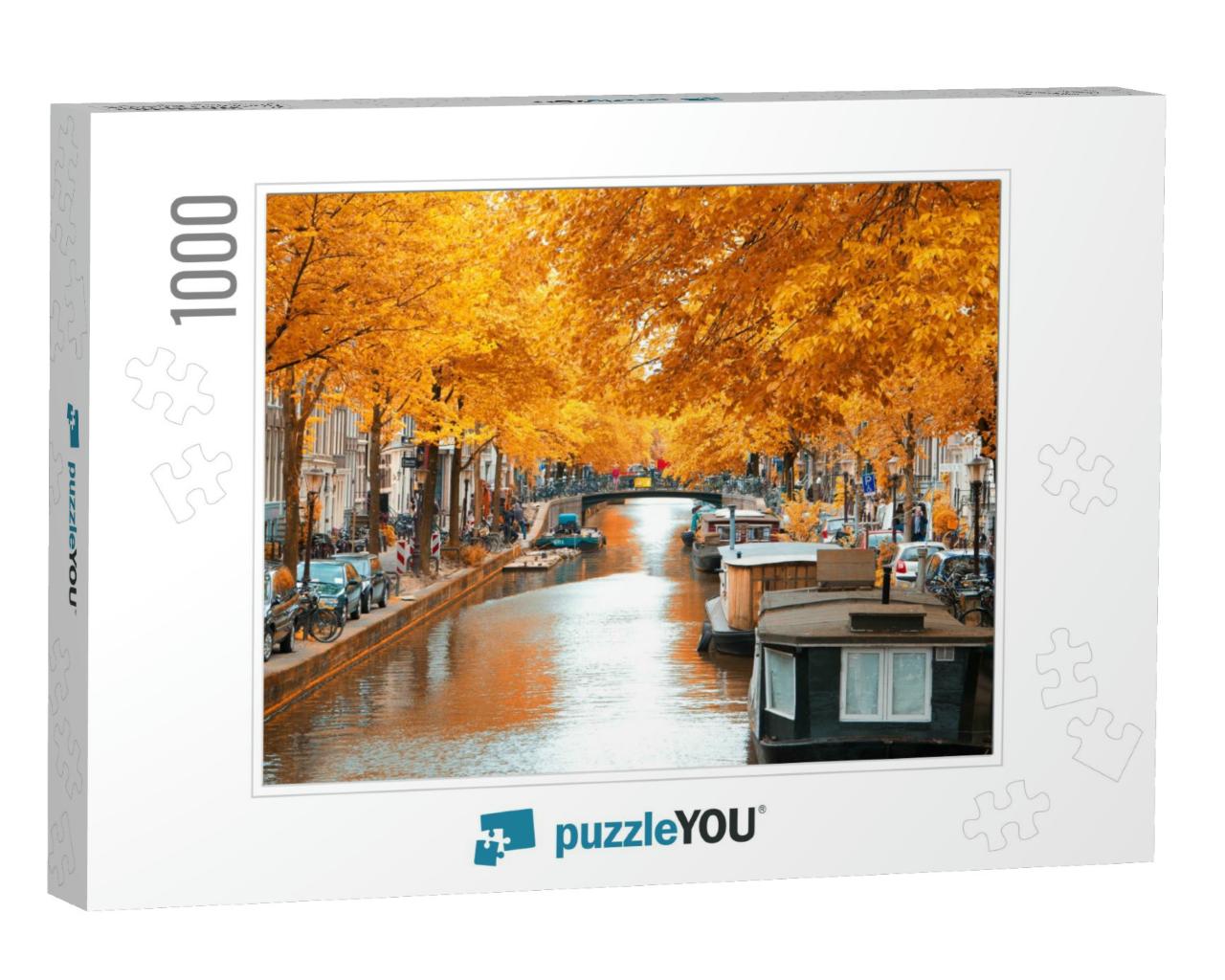Amsterdam Autumn. Beautiful Places in Europe... Jigsaw Puzzle with 1000 pieces