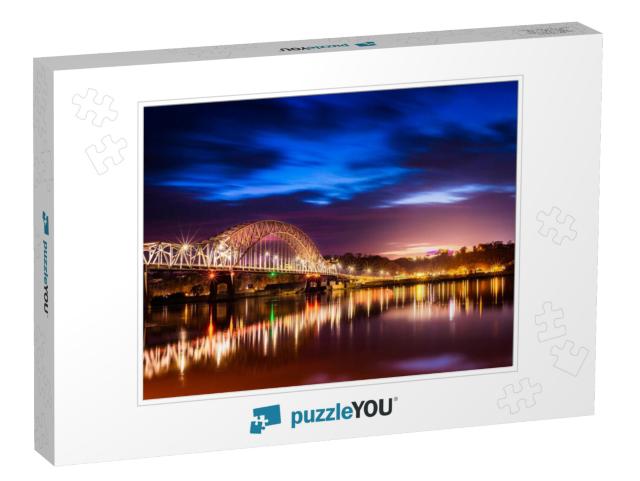 Beautiful Julien Dubuque Bride At Night After Sunset... Jigsaw Puzzle