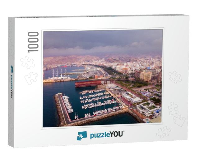 Aerial View of Modern Cityscape & Harbor of Spanish City... Jigsaw Puzzle with 1000 pieces