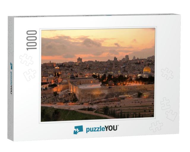 Dome of the Rock Along the Skyline of the Old City of Jer... Jigsaw Puzzle with 1000 pieces