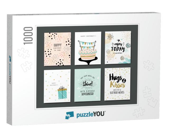 Set of Birthday Greeting Cards... Jigsaw Puzzle with 1000 pieces