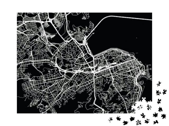 Urban Vector City Map of Rio De Janeiro, Brazil... Jigsaw Puzzle with 1000 pieces