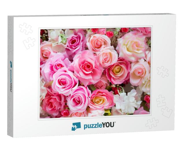Soft Color Roses Background... Jigsaw Puzzle