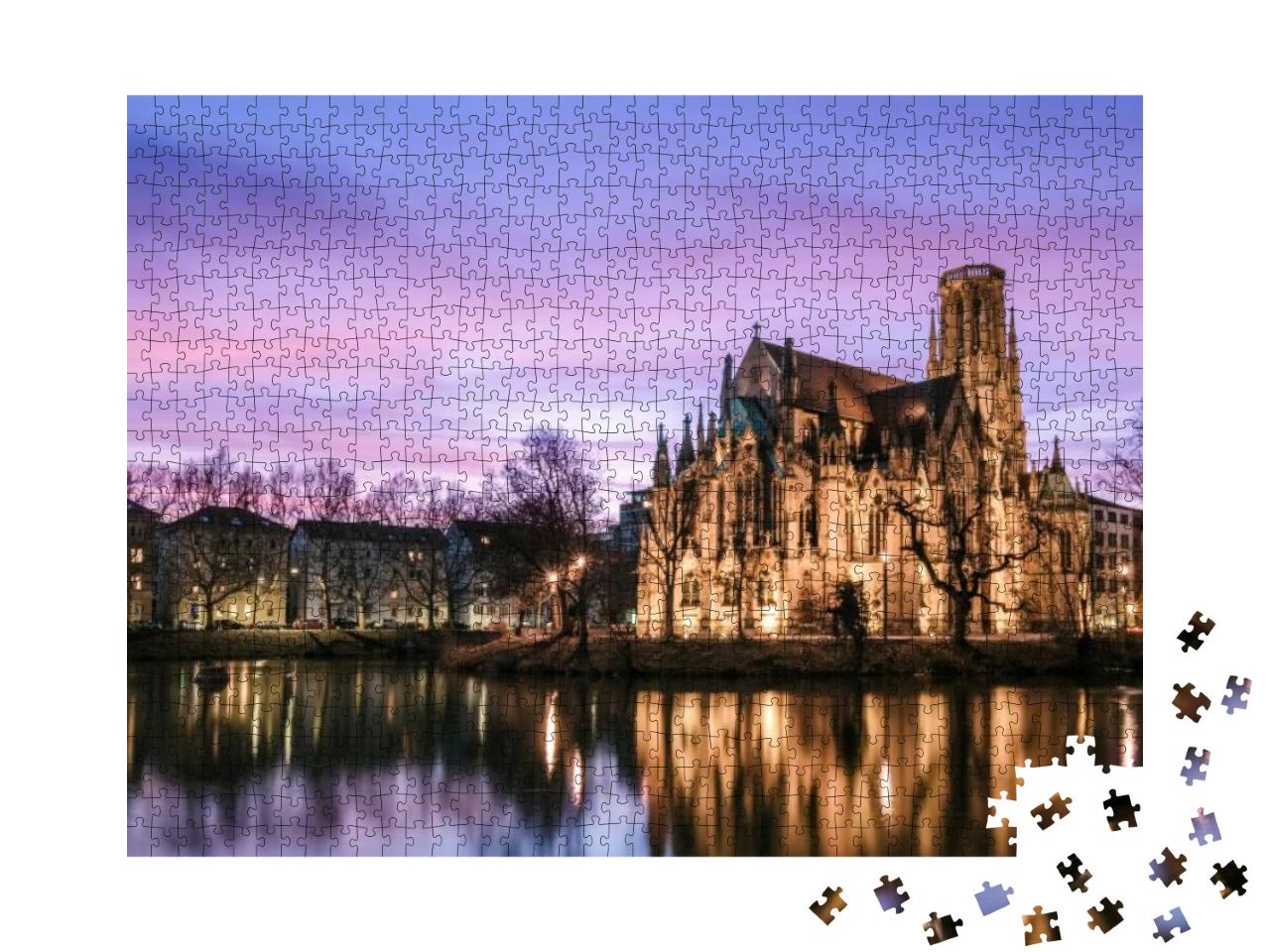 The Feuersee Church, Stuttgart, Germany... Jigsaw Puzzle with 1000 pieces